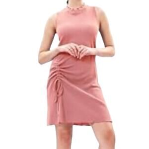 74.NWT Xintianji Women's High-Neck Sleeveless Waist Drawstring Dress SZ:M